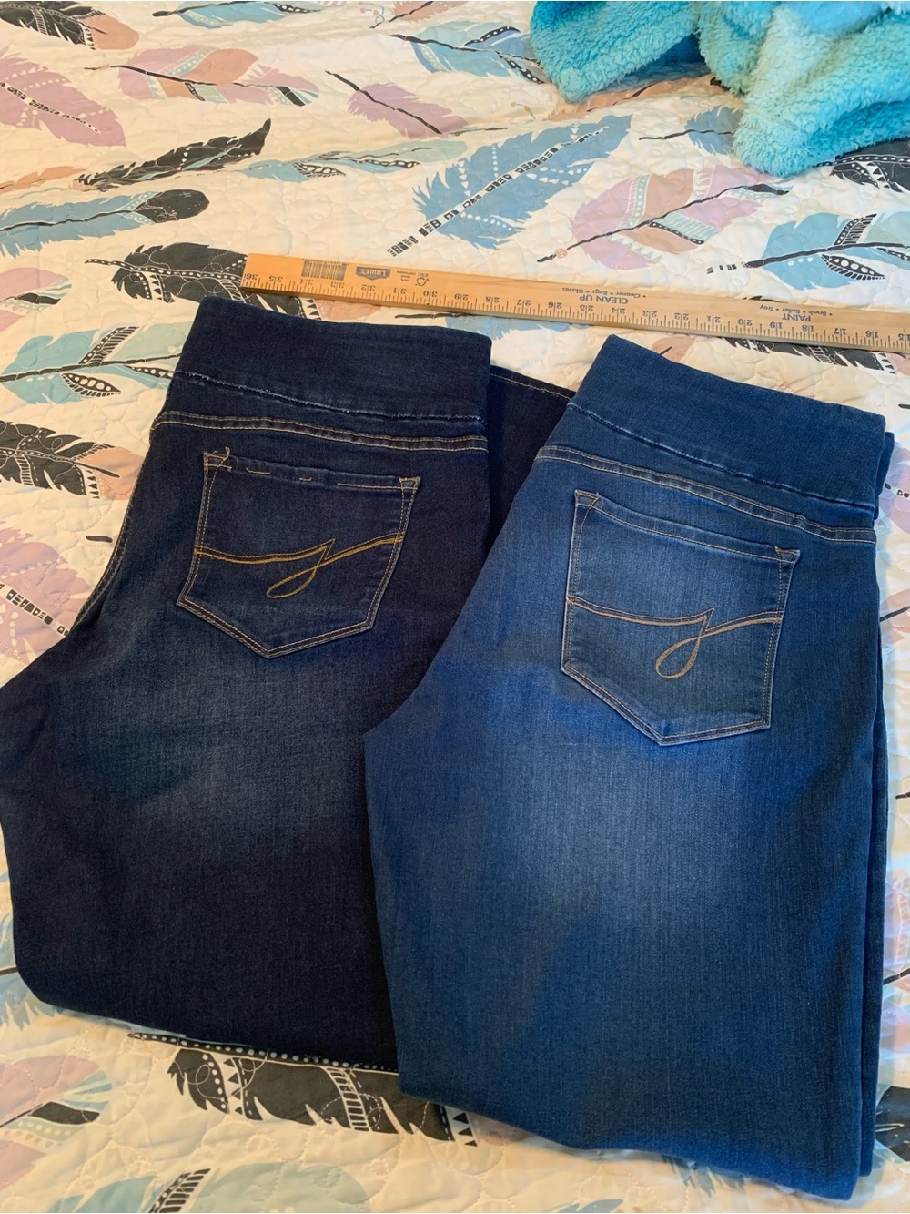 Jordache Women’s Pull-On Jeggings - Dark Blue & Medium Blue Washes